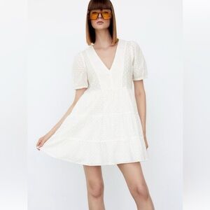 Zara White Eyelet Dress